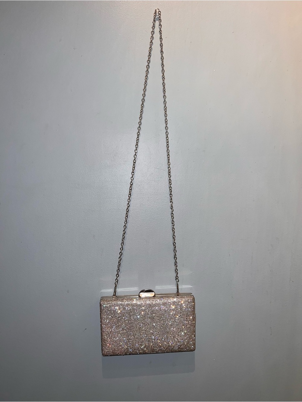 Rhinestone Clutch Purse With Chain